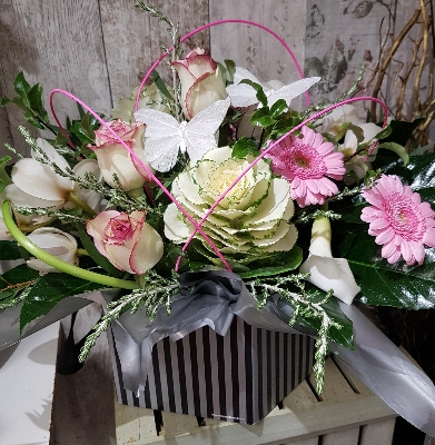 Silver Wedding Hatbox