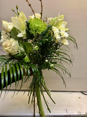 FLORISTS CHOICE HAND TIED WHITES CREAMS and GREENS