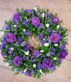 Funeral Wreath in Purple and Green