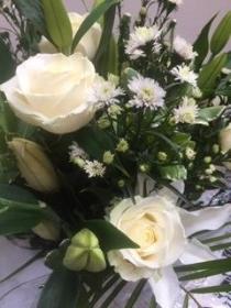 White Rose and Lily Hand Tied