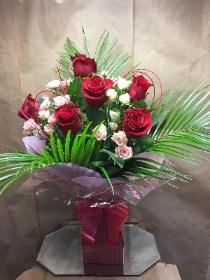 Valentines Red Rose and Spray Mix