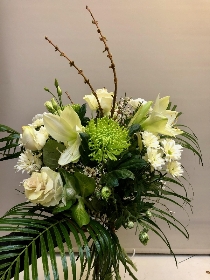 FLORISTS CHOICE HAND TIED WHITES CREAMS and GREENS