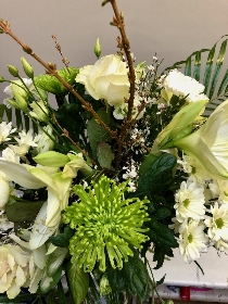 FLORISTS CHOICE HAND TIED WHITES CREAMS and GREENS