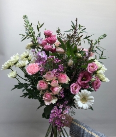 FLORISTS CHOICE HAND TIED PRETY IN PINK