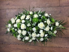 Classic Greens and Whites Casket Spray